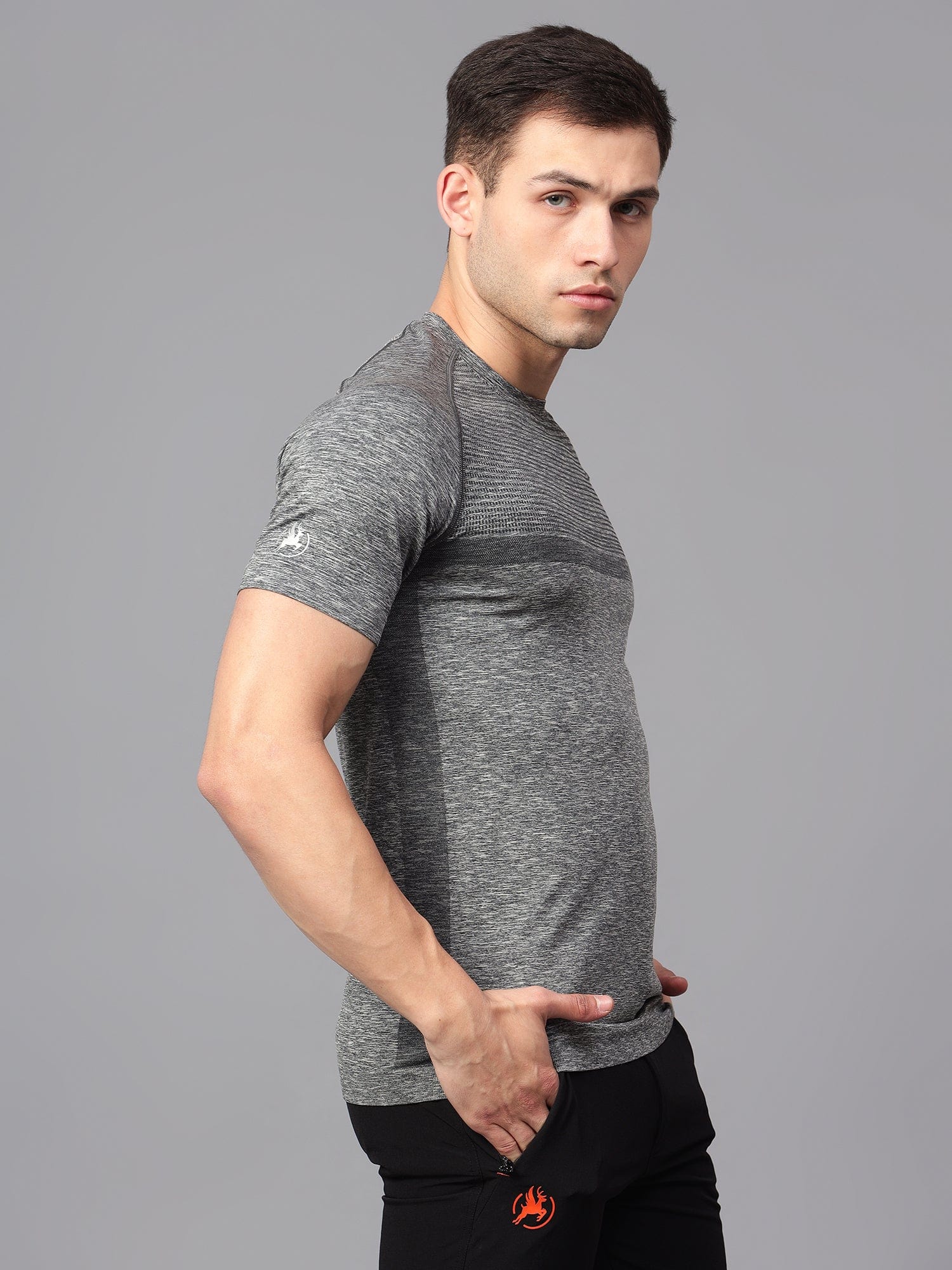 trenz MENS T-SHIRTS Seamless Active Stripe T-Shirt trenz MENS T-SHIRTS Seamless Active Stripe T-Shirt