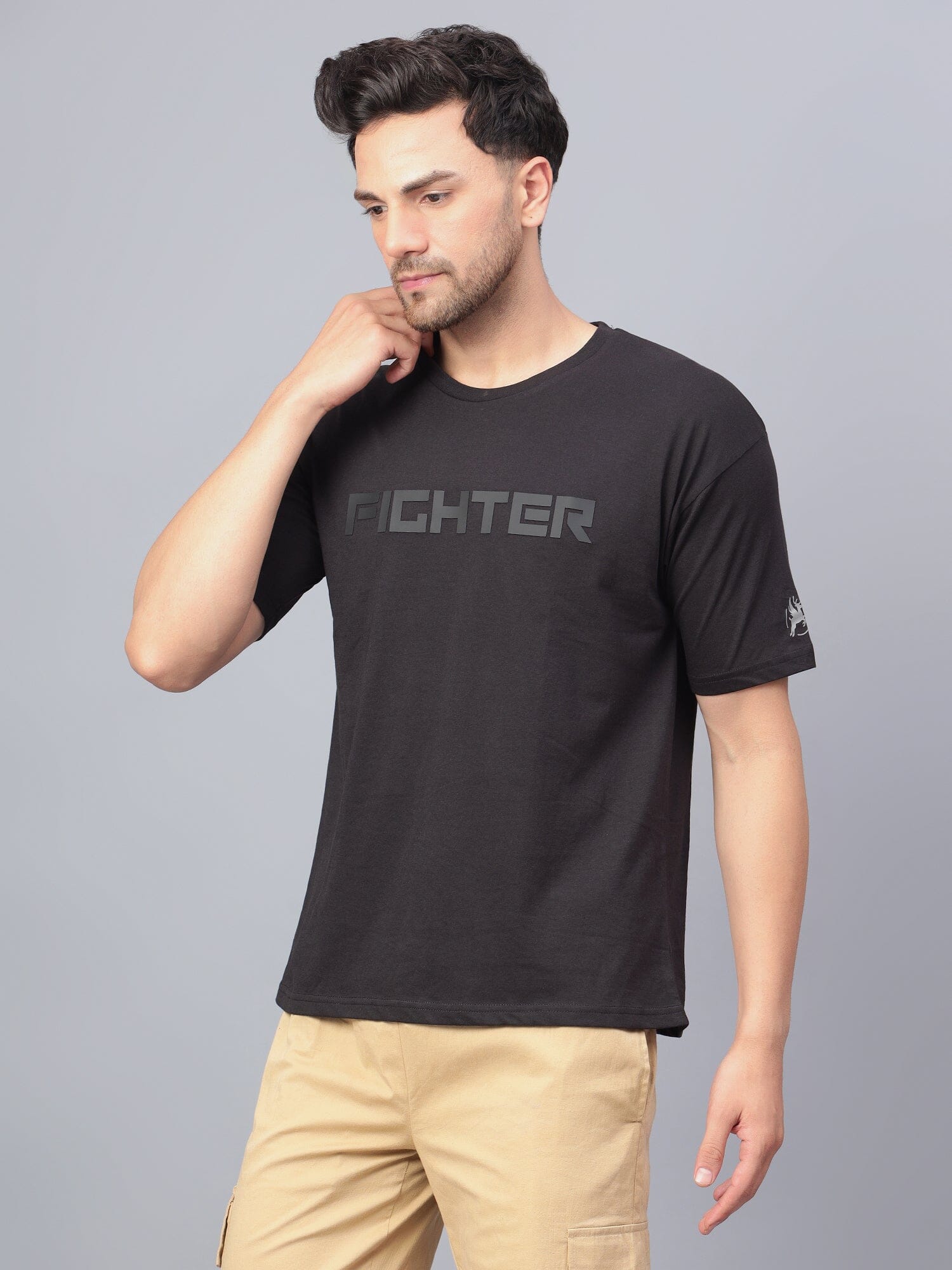 Fighter Men's T-Shirt Black - trenz Fighter Men's T-Shirt Black - trenz