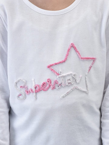 Superstar Fuzzy Embroidered Tshirt - trenz Superstar Fuzzy Embroidered Tshirt - trenz