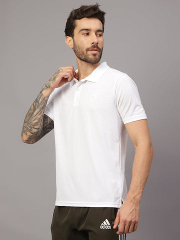 Textured Stripe Solid Sports Polo|White| - trenz Textured Stripe Solid Sports Polo|White| - trenz