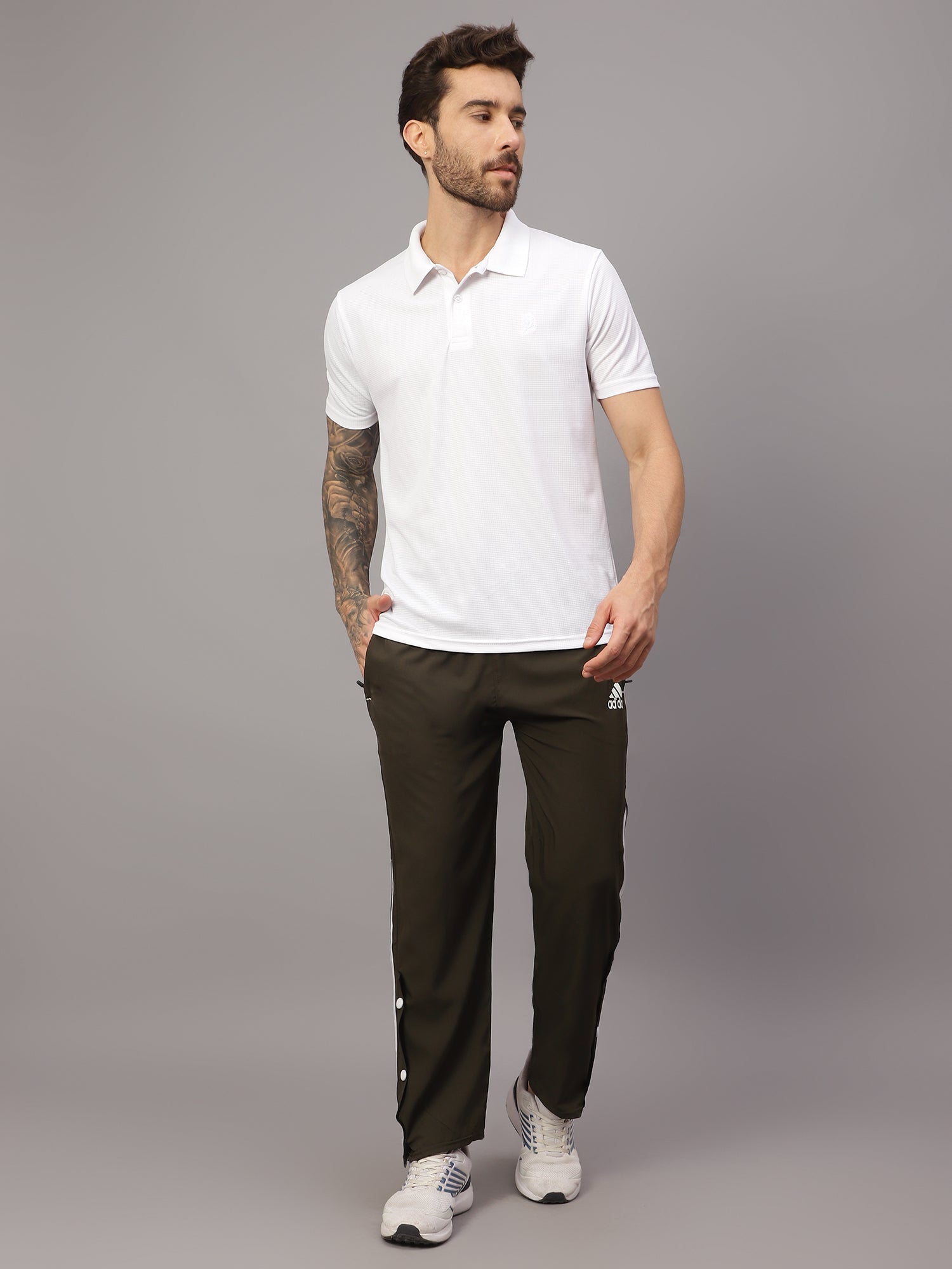 Textured Stripe Solid Sports Polo|White| - trenz Textured Stripe Solid Sports Polo|White| - trenz