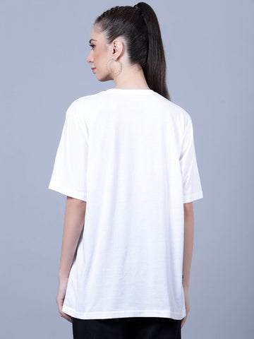 trenz women T- shirts Trenz Signature Oversized Women's Tee White