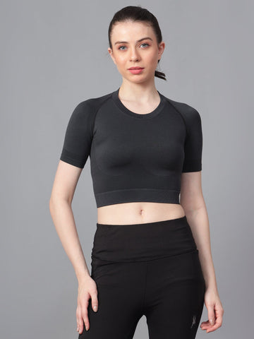 trenz womens crop top Seamless High Impact Crop Top