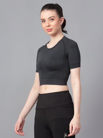 trenz womens crop top Seamless High Impact Crop Top