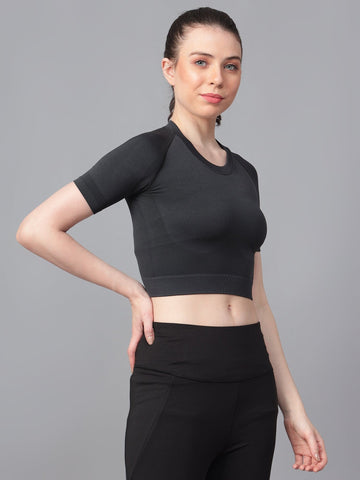 trenz womens crop top Seamless High Impact Crop Top