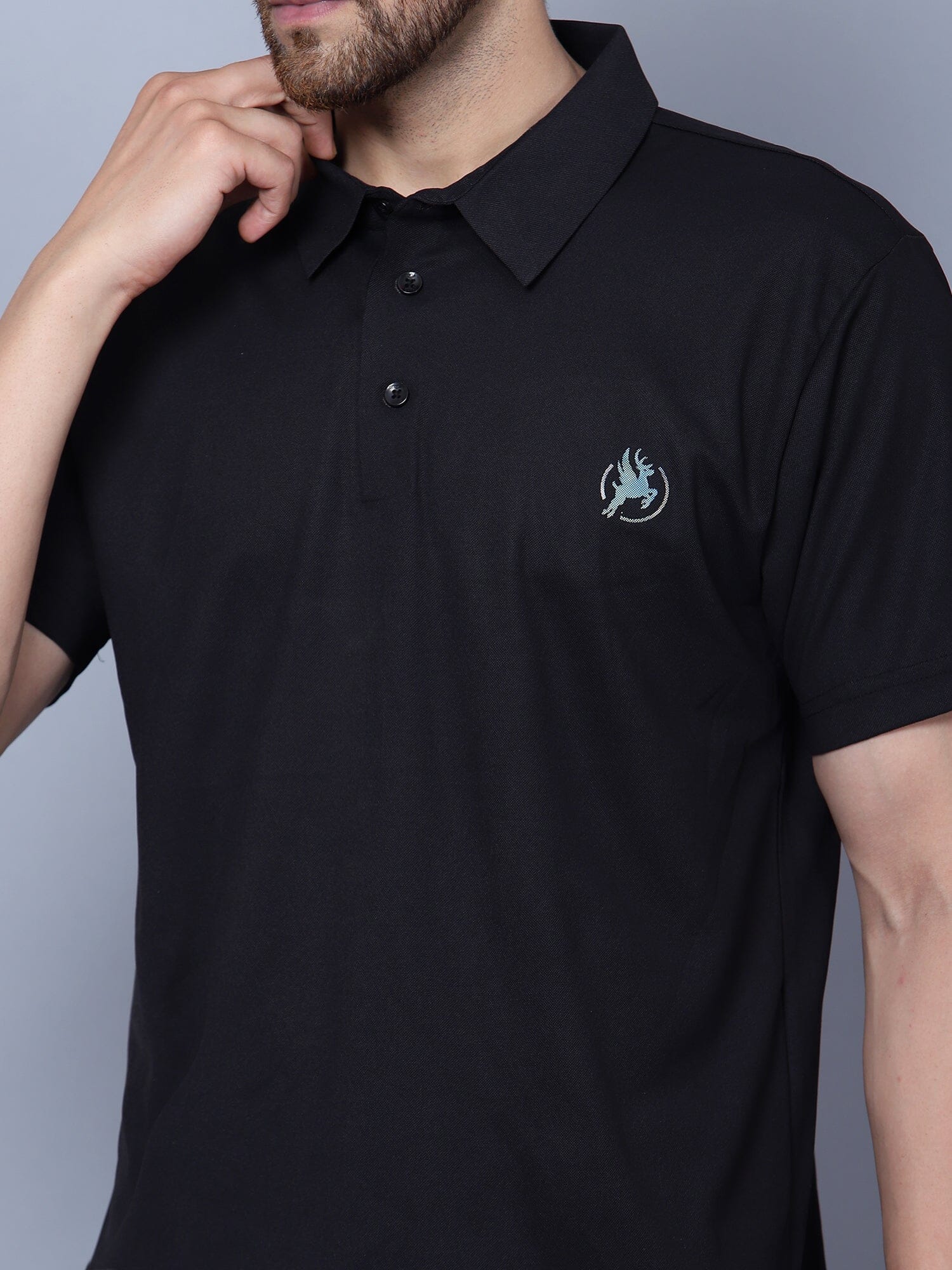 Core Men's Polo T-Shirt Black - trenz