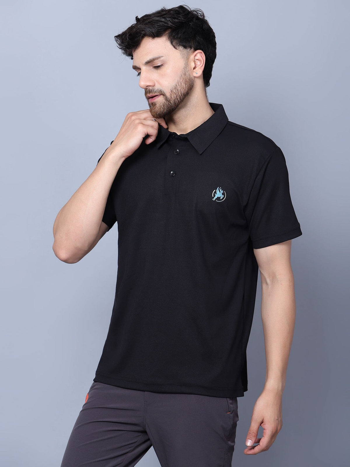 Core Men's Polo T-Shirt Black - trenz