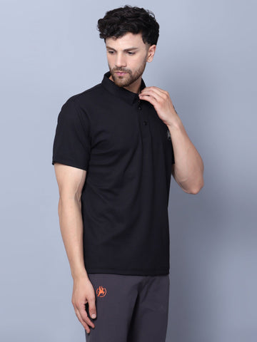 Core Men's Polo T-Shirt Black - trenz