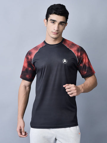 Field Performance T-Shirt Black/Red - trenz