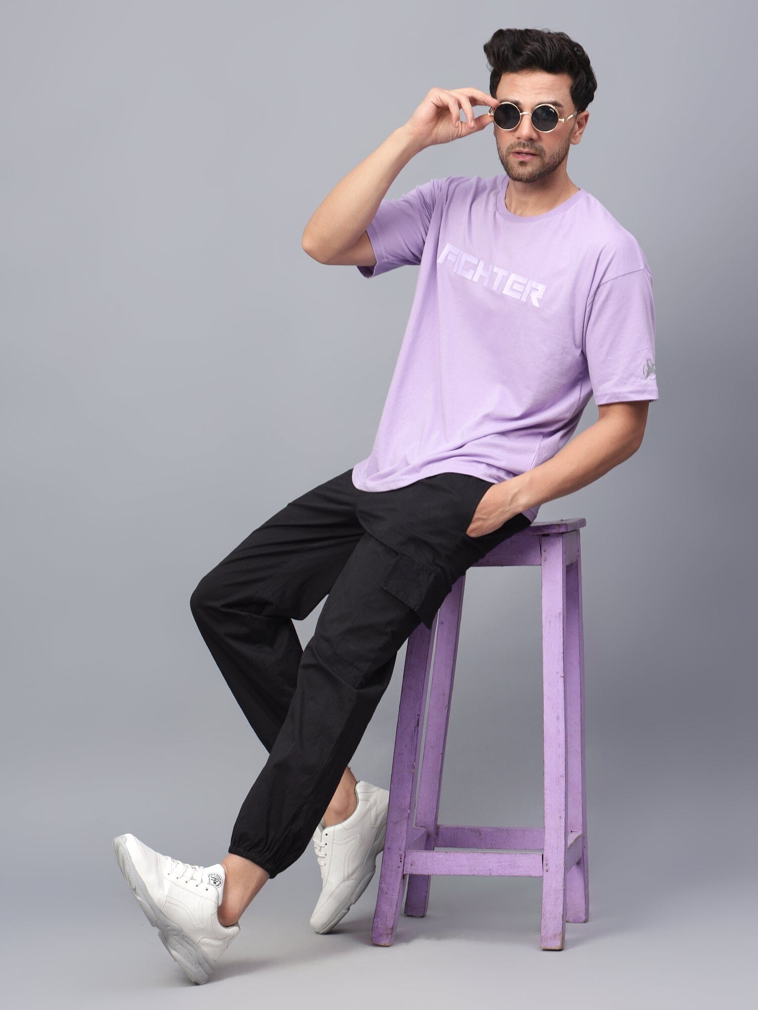 Fighter Men's T-Shirt Lavender - trenz