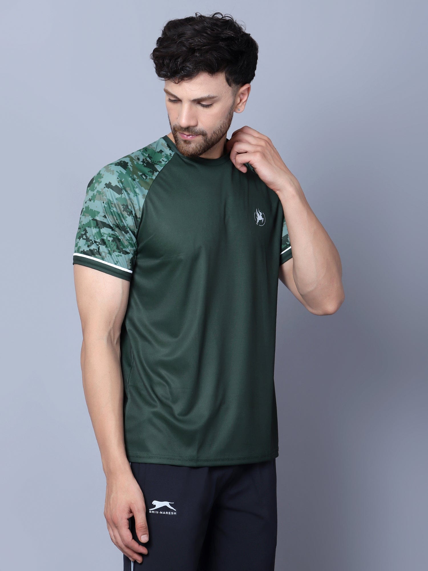 Performance Polyester Men's T-Shirt Emerald Green - trenz