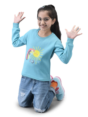 Sequin 'Peace&Love' Embroidery Sweatshirt Kids - trenz
