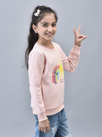 Sequin 'Peace&Love' Embroidery Sweatshirt Kids - trenz