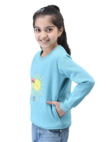 Sequin 'Peace&Love' Embroidery Sweatshirt Kids - trenz