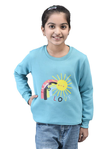 Sequin 'Peace&Love' Embroidery Sweatshirt Kids - trenz