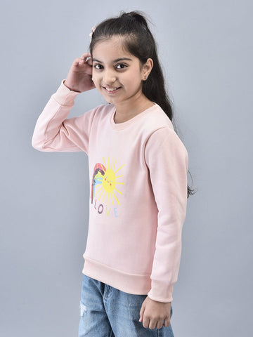 Sequin 'Peace&Love' Embroidery Sweatshirt Kids - trenz