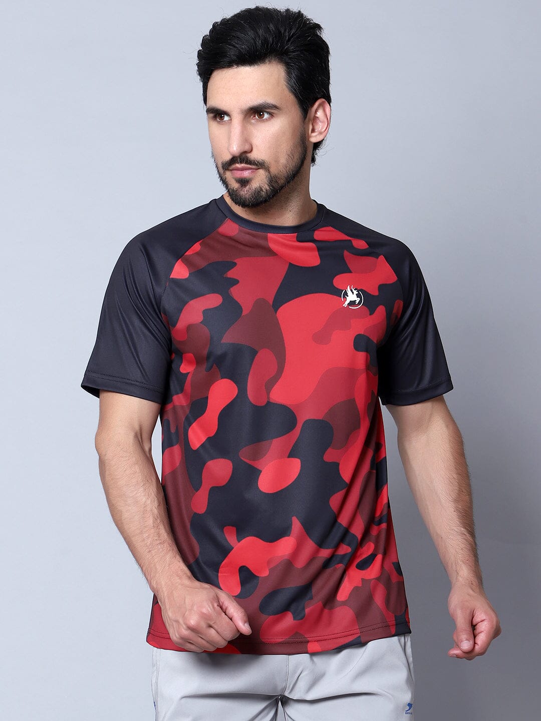 StealthFlex Camo Athletic Tshirt Black/Red - trenz