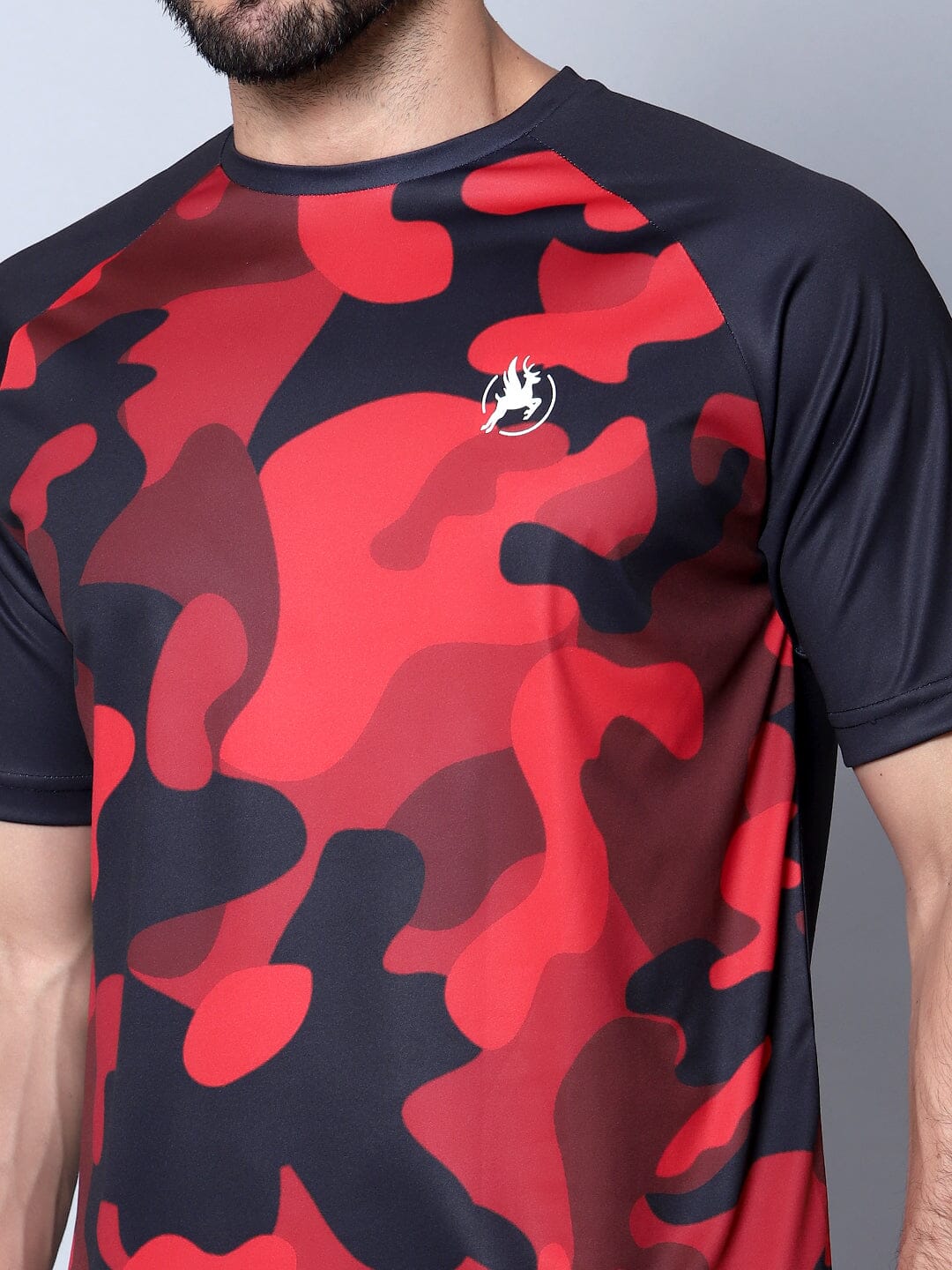 StealthFlex Camo Athletic Tshirt Black/Red - trenz